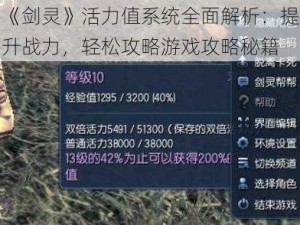 《剑灵》活力值系统全面解析：提升战力，轻松攻略游戏攻略秘籍