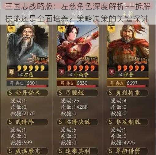 三国志战略版：左慈角色深度解析——拆解技能还是全面培养？策略决策的关键探讨