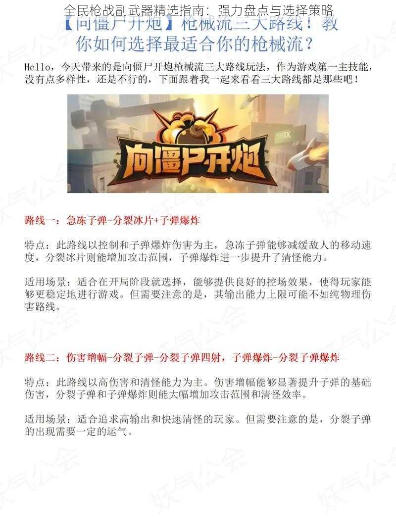 全民枪战副武器精选指南：强力盘点与选择策略