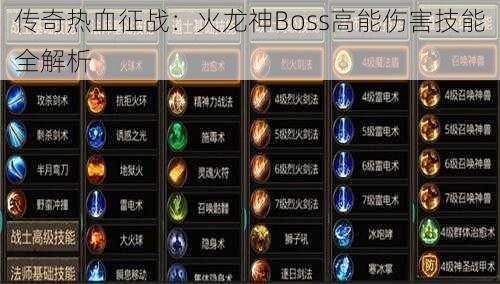 传奇热血征战：火龙神Boss高能伤害技能全解析