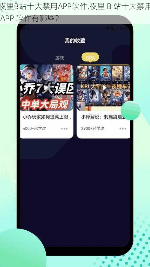 夜里B站十大禁用APP软件,夜里 B 站十大禁用 APP 软件有哪些？