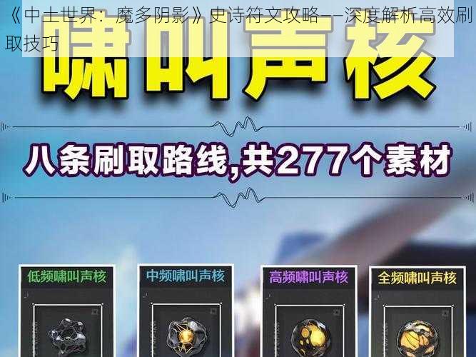 《中土世界：魔多阴影》史诗符文攻略——深度解析高效刷取技巧