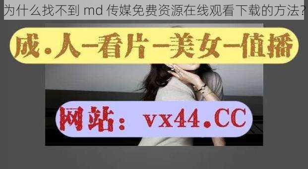 为什么找不到 md 传媒免费资源在线观看下载的方法？