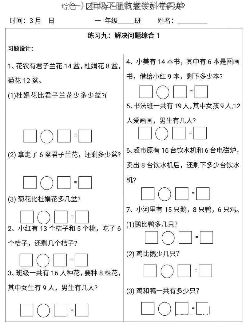 综合一区中存在的问题该如何解决？