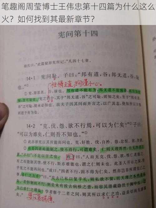 笔趣阁周莹博士王伟忠第十四篇为什么这么火？如何找到其最新章节？