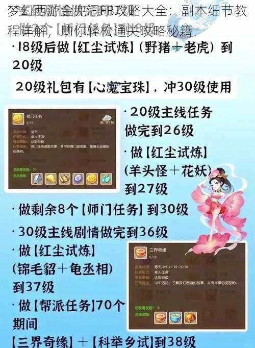 梦幻西游金兜洞FB攻略大全：副本细节教程详解，助你轻松通关攻略秘籍