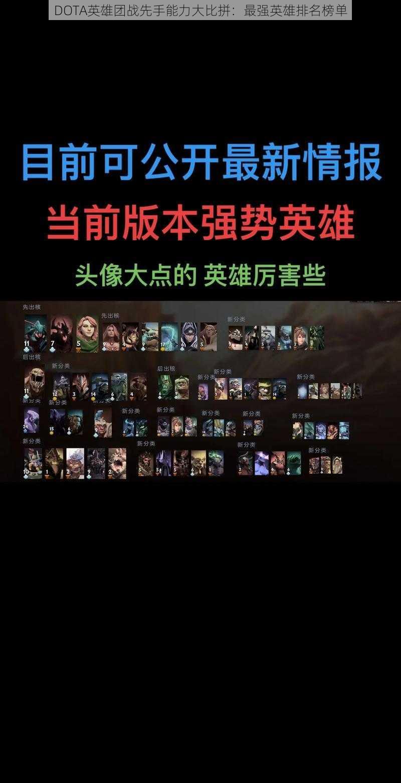 DOTA英雄团战先手能力大比拼：最强英雄排名榜单