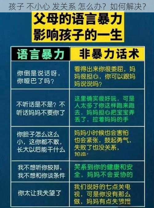 孩子 不小心 发关系 怎么办？如何解决？