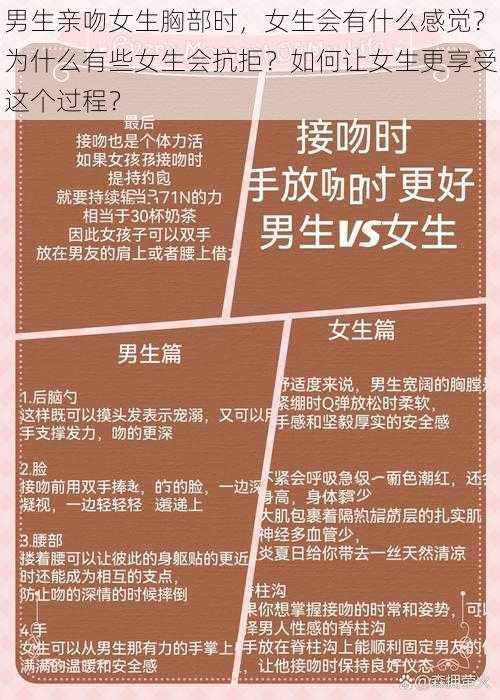 男生亲吻女生胸部时，女生会有什么感觉？为什么有些女生会抗拒？如何让女生更享受这个过程？