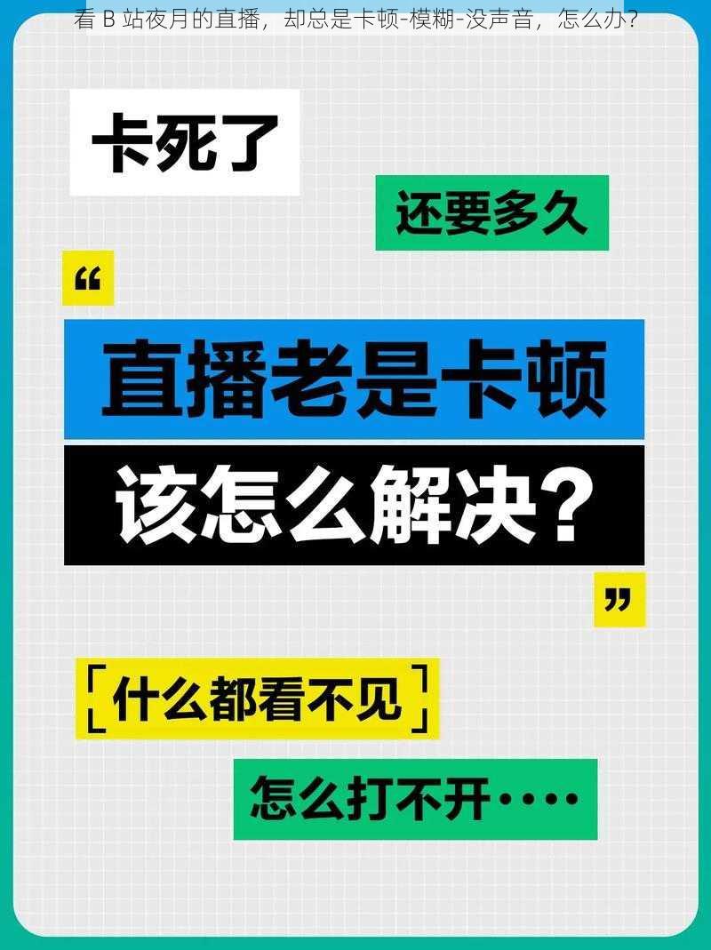 看 B 站夜月的直播，却总是卡顿-模糊-没声音，怎么办？